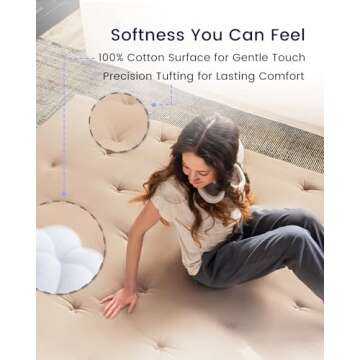 ZonLi Japanese Floor Futon Mattress Full Size 54"x 80",100% Cotton 2.5'' Thicken Tatami Mattress,Fol...