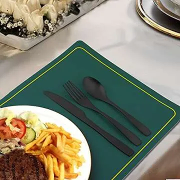 Bettlife Matte Black Silverware 20 Piece Set Dishwasher Safe