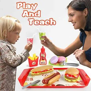 Fast Food Toy Set - 59 PCS Kitchen Play Accessories