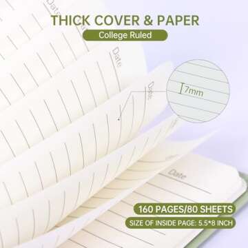 EOOUT A5 Spiral Notebook – 160 Pages for Work & School