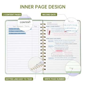 EOOUT A5 Spiral Notebook – 160 Pages for Work & School