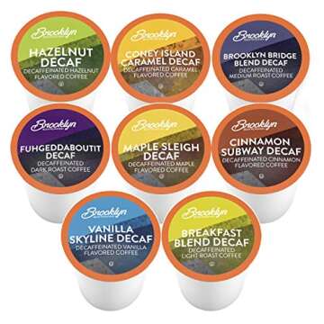 Brooklyn Beans Coffee Pods, Assorted Decaf Variety Pack - Compatible with Keurig K Cup Brewers Including 2.0 Coffee Makers, 40 Count, Perfect for Decaf Coffee Lovers