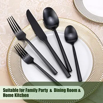 DEACORY Silverware Set for Elegant Dining Experience