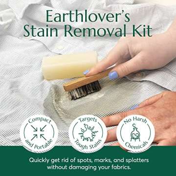 Cleanomic - Earthlover’s Stain Removal Kit - Hair Brush Stain Removing Bar - Laundry Stain Remover...