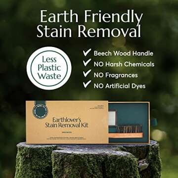 Cleanomic - Earthlover’s Stain Removal Kit - Hair Brush Stain Removing Bar - Laundry Stain Removers