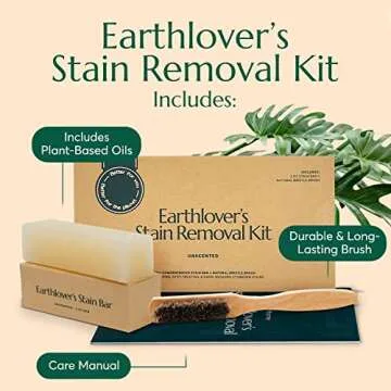 Cleanomic - Earthlover’s Stain Removal Kit - Hair Brush Stain Removing Bar - Laundry Stain Removers