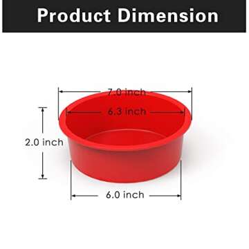 SILIVO 6 inch Cake Pans (4 Pack) - Silicone Smash Cake Pans, Nonstick Round Cake Pans for Layer Cake...