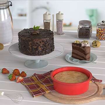 SILIVO 6 inch Cake Pans (4 Pack) - Silicone Smash Cake Pans, Nonstick Round Cake Pans for Layer Cake,Smash Cake and Cheese Cake