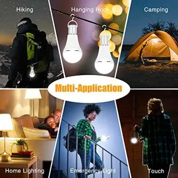 A19 Rechargeable Light Bulbs, 12W Emergency Light Bulbs for Power Failure, 1200mAh Battery Light Bulb, E26/E27 5000K Daylight Rechargeable Lights for Home Daily, Emergency Use and Hurricane Supplies