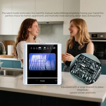 Compact Countertop Dishwasher with 5 Cleaning Modes