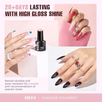 MEFA 56 Pcs Gel Nail Polish Kit with U V Light, 32 Colors All Seasons Soak Off Gel Polish Nail Set w...