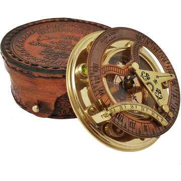 Antique Brass Nautical Sundial Compass - Gift Idea