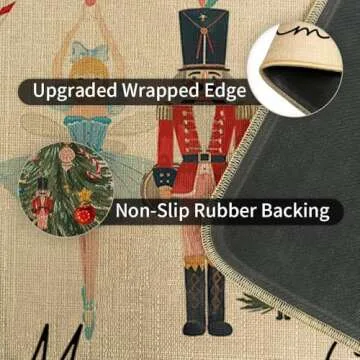 CROWNED BEAUTY Nutcracker Merry Christmas Door Mat