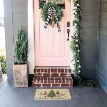 CROWNED BEAUTY Nutcracker Merry Christmas Door Mat