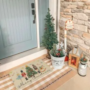 CROWNED BEAUTY Nutcracker Merry Christmas Door Mat