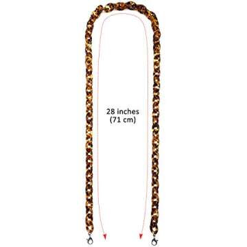 Fullgren Acrylic Eyeglass Chain for Women, Mask Chain Lanyard for Sunglass Mask Necklace Holder with Clips