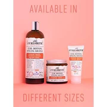 CURLSMITH - Curl Defining Styling Soufflé - Vegan Medium Hold Styling Gel for Wavy, Curly and Coily Hair (2oz) Trial or Travel Size