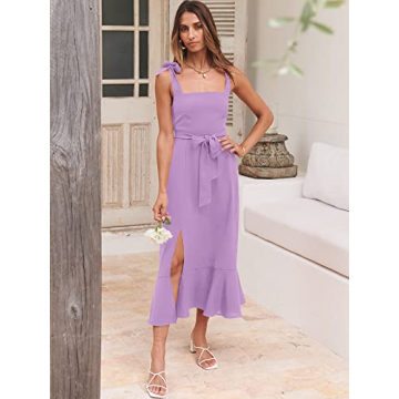 Elegant ANRABESS Square Neck Midi Dress for Any Occasion