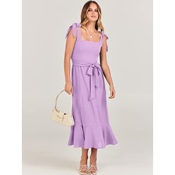 Elegant ANRABESS Square Neck Midi Dress for Any Occasion