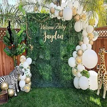 Gold Balloons,DIY Balloon Arch Kit - 12 Inch Balloons 52 PCS -White, Gold,Confetti Balloons, with Ribbon and Tape Strips,for Birthday, Wedding, Baby Shower Party,Halloween Decoration