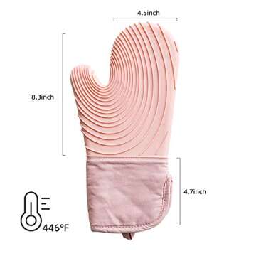 Silicone Oven Mitts -  Heat Resistant Non-Slip Cooking Gloves