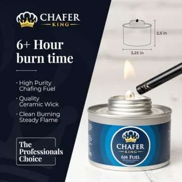 Chafer King - 15 Pack (for Price of 12) - 6 Hour Chafing Fuel Cans, Food Warmers for Parties, Chafing Dish, Buffet Set,