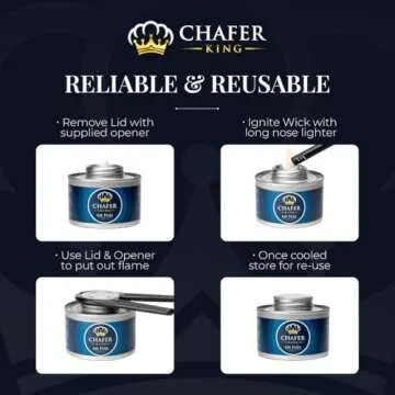 Chafer King - 15 Pack (for Price of 12) - 6 Hour Chafing Fuel Cans, Food Warmers for Parties, Chafing Dish, Buffet Set,