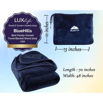 Blue Hills Soft Travel Blanket Pillow - Comfort on the Go
