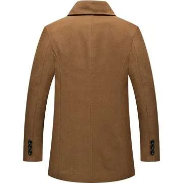 Chouyatou Men's Classic Wool Blend Pea Coat