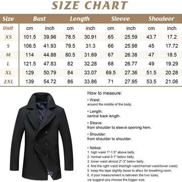 Chouyatou Men's Classic Wool Blend Pea Coat