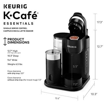 K-Cafe Essentials Single Serve Coffee Maker with Milk Frother