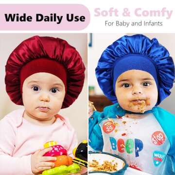 3 PCS Satin Baby Bonnets for Curly Hair,Toddler Bonnet,Baby Silk Bonnet for Sleeping for Girls and Boys