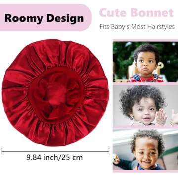 3 PCS Satin Baby Bonnets for Curly Hair,Toddler Bonnet,Baby Silk Bonnet for Sleeping for Girls and Boys