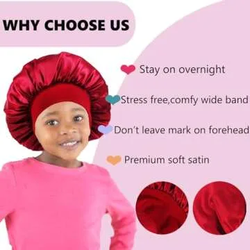 3 PCS Satin Baby Bonnets for Curly Hair,Toddler Bonnet,Baby Silk Bonnet for Sleeping for Girls and Boys