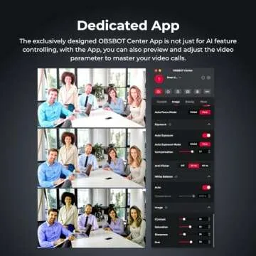 OBSBOT Meet AI-Powered 4K Webcam, AI Framing & Autofocus, Webcam with Microphone, Background Bokeh, 60 FPS, HDR Low-Light Correction, Beauty Mode, Webcam for PC, Streaming, Conference, Gaming, etc.