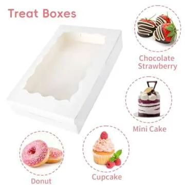 15pcs White Bakery Boxes for Treats and Gifts