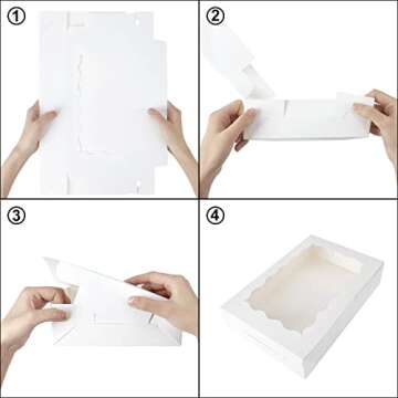 Moretoes 15pcs Bakery Boxes,12x8x2.5 Treat Boxes, White Cookie Boxes, Dessert Boxes for Chocolate Covered Strawberries, Cakes, Pies, Muffins, Donuts and Pastries