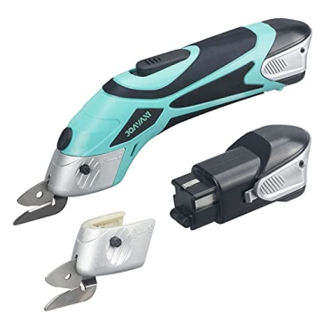 JOAVANI Cordless Electric Scissors for Cutting Fabric, Cardboard, Box Cutter, Carpet. Power Shears f...