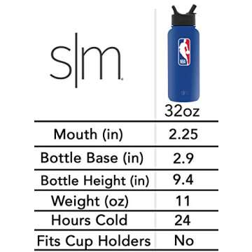 Simple Modern Officially Licensed NBA Los Angeles Lakers Water Bottle with Straw Lid | Vacuum Insulated Stainless Steel 32oz Thermos | Summit Collection | Los Angeles Lakers