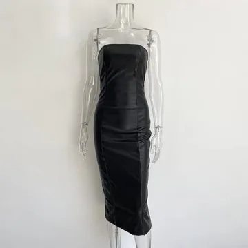 XLLAIS Strapless Midi Dress: Elegant Party Essential