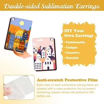 ZOCONE 250 Pcs Double-Sided Sublimation Keychain Set