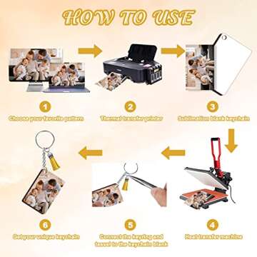 ZOCONE 250 Pcs Double-Sided Sublimation Keychain Set