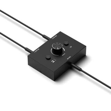 Bi-Directional Audio Switcher - Passive Speaker Headphone Manual Selector Splitter Box Audio Sharing...