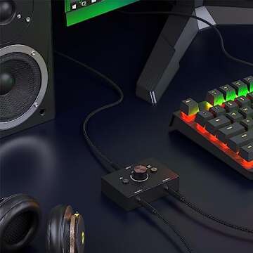 Bi-Directional Audio Switcher - Passive Speaker Headphone Manual Selector Splitter Box Audio Sharing AB Switch