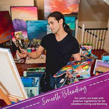 Vibrant Non-Toxic Acrylic Paint Set - 12 Colors & Brushes