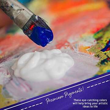 Vibrant Non-Toxic Acrylic Paint Set - 12 Colors & Brushes