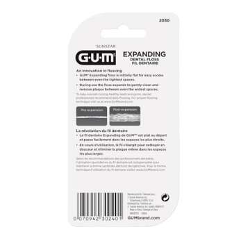 Expanding Dental Floss - Waxed Woven Floss - Effective Plaque Removal for Tight Teeth - Unflavored, 1ct (6pk)