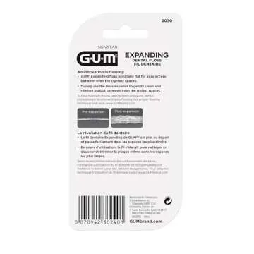 Expanding Dental Floss - Waxed Woven Floss - Effective Plaque Removal for Tight Teeth - Unflavored, 1ct (6pk)