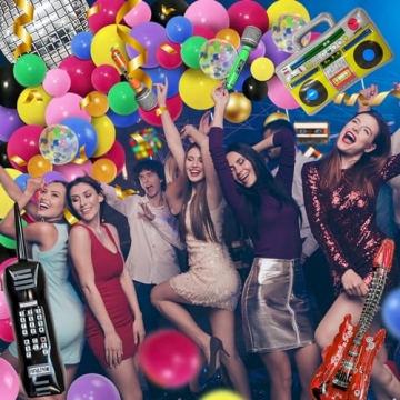 Vibrant 80s 90s Balloon Garland Decoration Kit