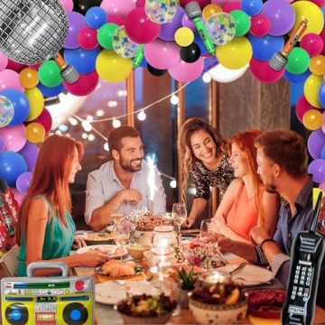 Vibrant 80s 90s Balloon Garland Decoration Kit